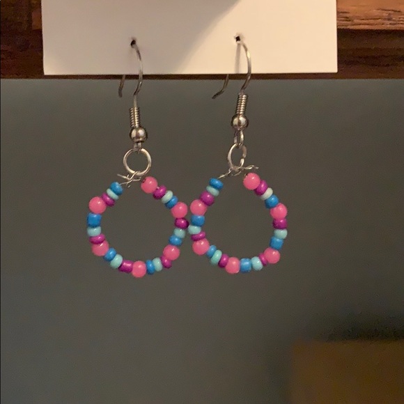 homemade Jewelry - Handmade Multi-Colored Hoop Earrings
